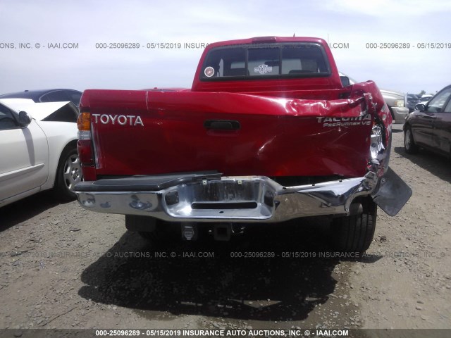 5TESN92N62Z043011 - 2002 TOYOTA TACOMA XTRACAB PRERUNNER წითელი ფოტო 6