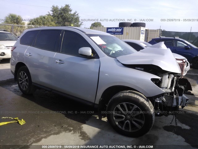 5N1AR2MN2EC701782 - 2014 NISSAN PATHFINDER S/SV/SL/PLATINUM SILVER photo 1