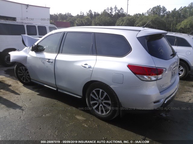 5N1AR2MN2EC701782 - 2014 NISSAN PATHFINDER S/SV/SL/PLATINUM SILVER photo 3