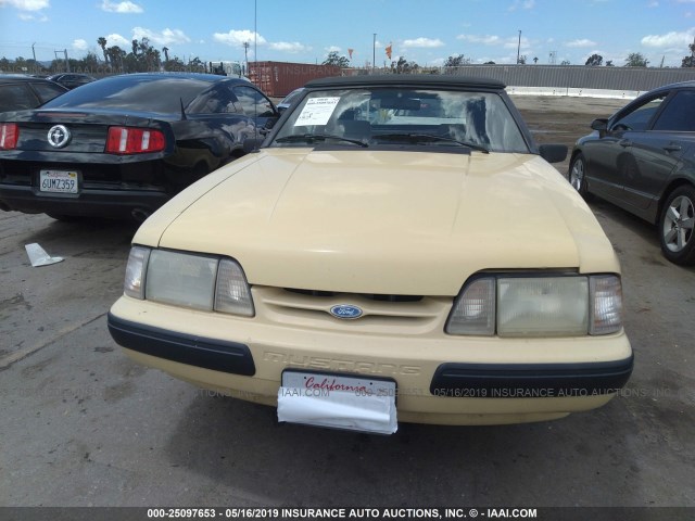 1FABP44E5JF286238 - 1988 FORD MUSTANG LX YELLOW photo 6