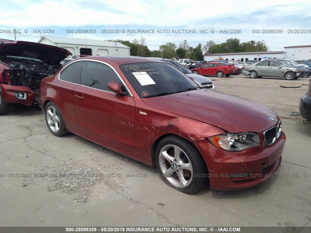 WBAUP73508VF08206 - 2008 BMW 128 I RED photo 1