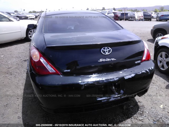 4T1CE38P35U518570 - 2005 TOYOTA CAMRY SOLARA SE/SLE BLACK photo 6