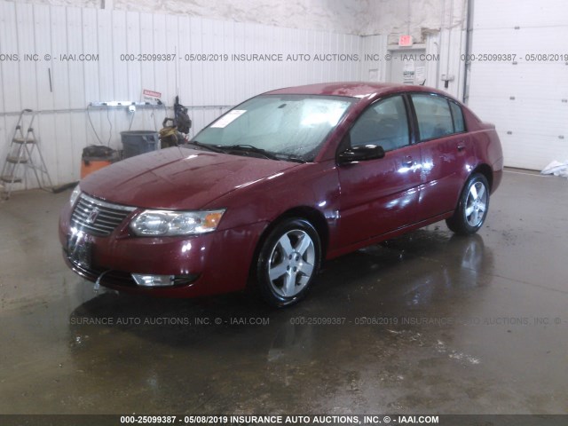 1G8AL55F17Z160717 - 2007 SATURN ION LEVEL 3 RED photo 2