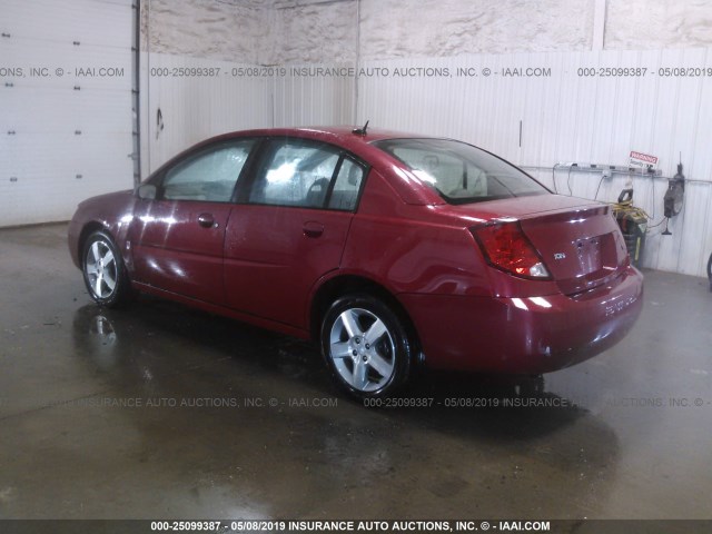 1G8AL55F17Z160717 - 2007 SATURN ION LEVEL 3 RED photo 3