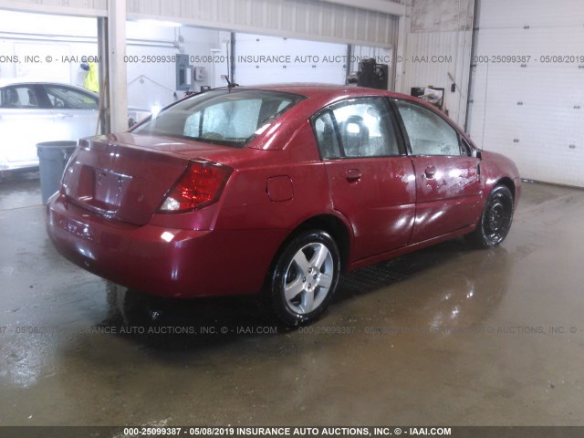 1G8AL55F17Z160717 - 2007 SATURN ION LEVEL 3 RED photo 4