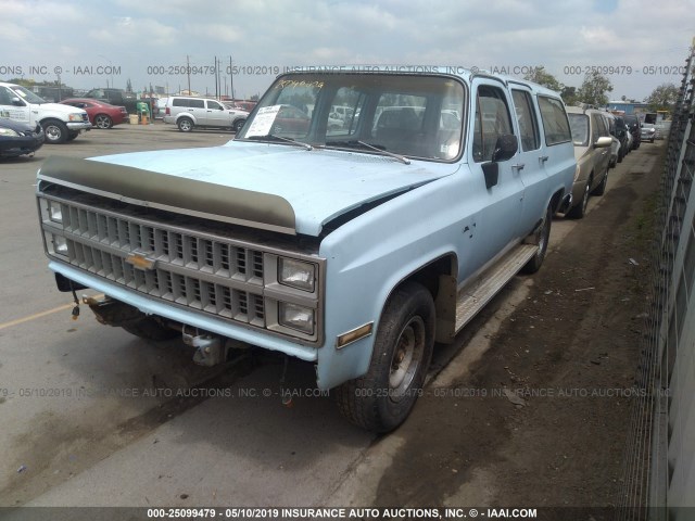 1G8GC26WXCF139903 - 1982 CHEVROLET SUBURBAN C2 Light Blue photo 2