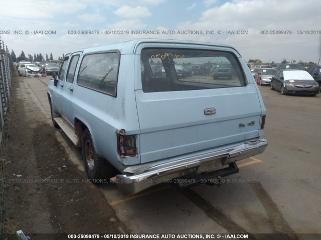 1G8GC26WXCF139903 - 1982 CHEVROLET SUBURBAN C2 Light Blue photo 3