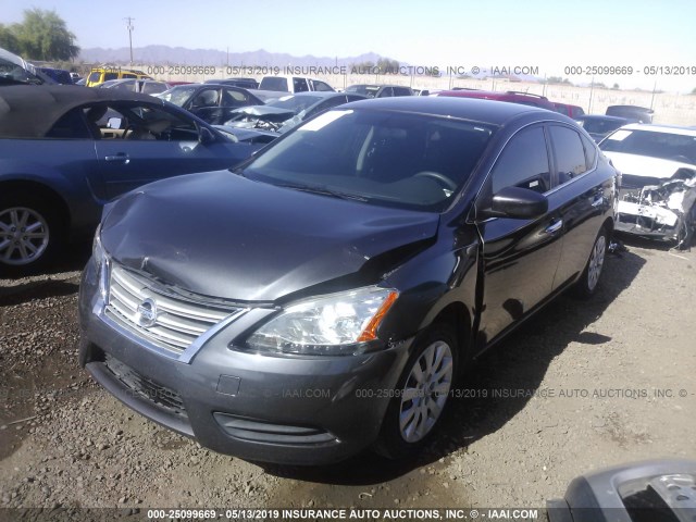 3N1AB7AP9EL658593 - 2014 NISSAN SENTRA S/SV/SR/SL BLUE photo 2