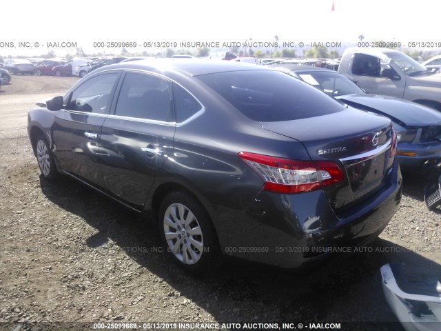 3N1AB7AP9EL658593 - 2014 NISSAN SENTRA S/SV/SR/SL BLUE photo 3