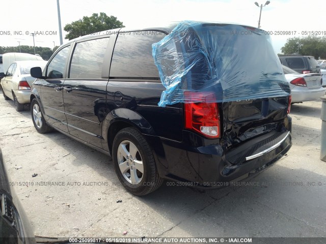 2C4RDGBG6DR628932 - 2013 DODGE GRAND CARAVAN SE Dark Blue photo 3