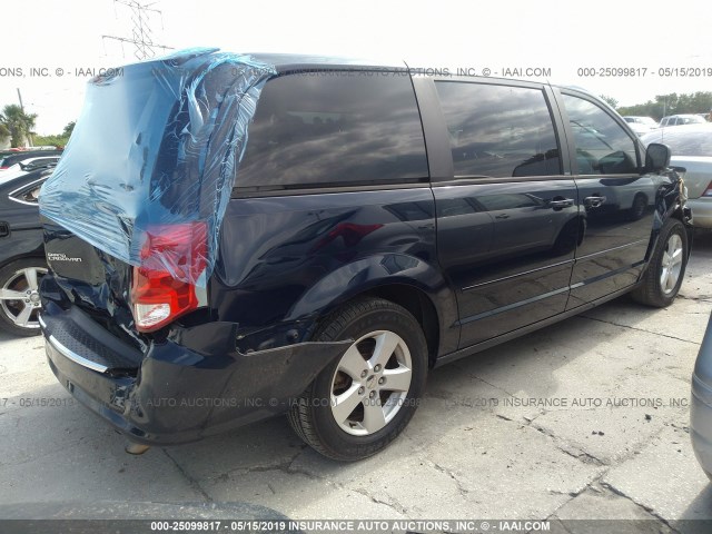 2C4RDGBG6DR628932 - 2013 DODGE GRAND CARAVAN SE Dark Blue photo 4