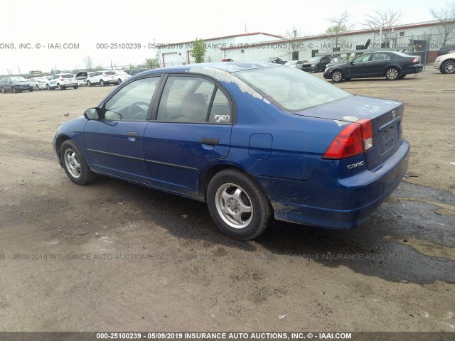 2HGES16315H506724 - 2005 HONDA CIVIC DX VP Mavi foto 3