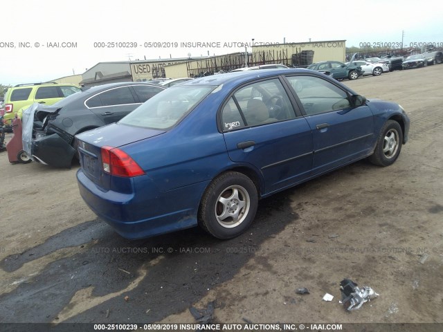 2HGES16315H506724 - 2005 HONDA CIVIC DX VP Mavi foto 4
