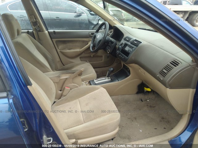 2HGES16315H506724 - 2005 HONDA CIVIC DX VP Mavi foto 5