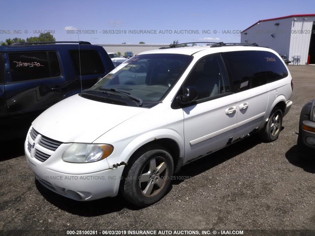 2D4GP44L35R570466 - 2005 DODGE GRAND CARAVAN SXT WHITE photo 2