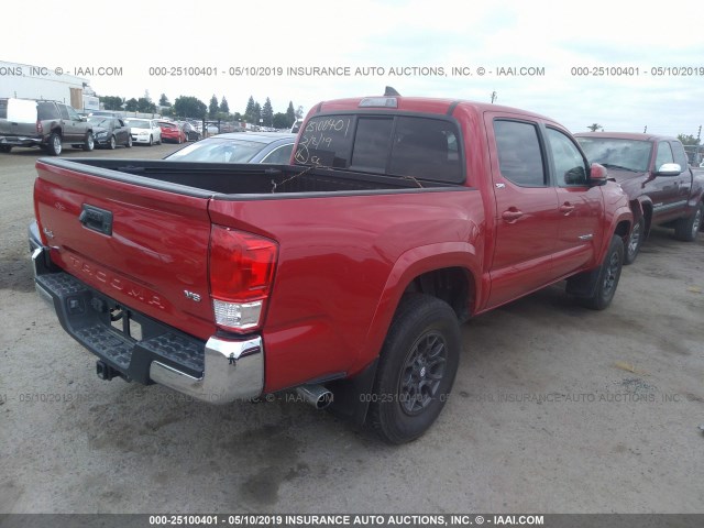 3TMCZ5AN3HM085273 - 2017 TOYOTA TACOMA DBL CAB/SR/TRDSPT/OR/PRO RED photo 4