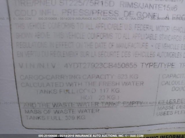 4YDT27923CB450655 - 2012 KEYSTONE OUTBACK WHITE photo 9