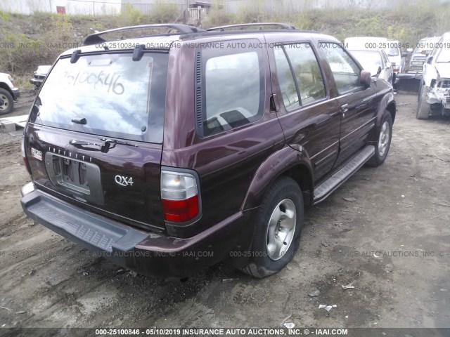 JNRAR05Y5VW006647 - 1997 INFINITI QX4 MAROON photo 4