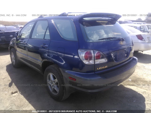 JTJGF10UX10118822 - 2001 LEXUS RX 300 BLUE photo 3