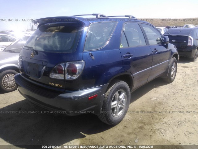 JTJGF10UX10118822 - 2001 LEXUS RX 300 BLUE photo 4