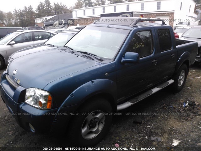 1N6ED27Y41C312384 - 2001 NISSAN FRONTIER CREW CAB XE/CREW CAB SE BLUE photo 2