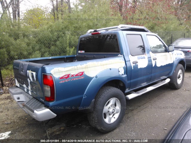 1N6ED27Y41C312384 - 2001 NISSAN FRONTIER CREW CAB XE/CREW CAB SE BLUE photo 4