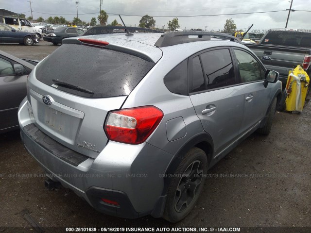 JF2GPAVC6D2216479 - 2013 SUBARU XV CROSSTREK 2.0 PREMIUM SILVER photo 4