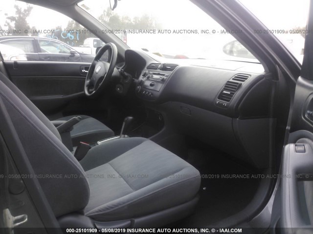 2HGES16565H522709 - 2005 HONDA CIVIC LX GRAY photo 5