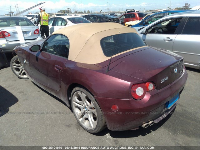 4USBT53535LU09453 - 2005 BMW Z4 3.0 PURPLE photo 3