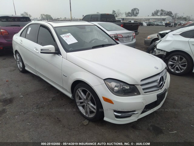 WDDGF4HB5CA614055 - 2012 MERCEDES-BENZ C 250 WHITE photo 1