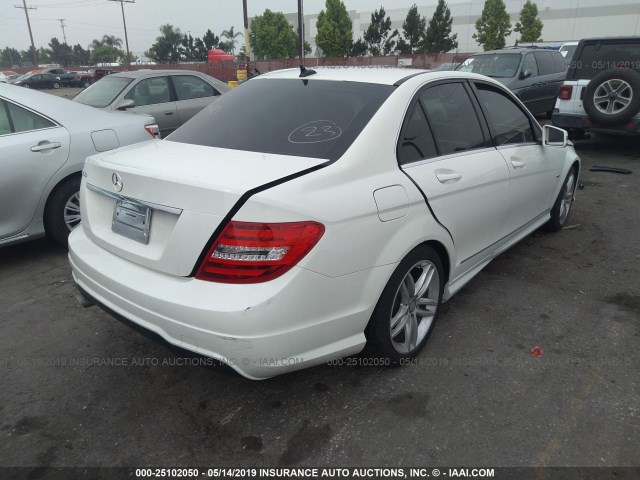 WDDGF4HB5CA614055 - 2012 MERCEDES-BENZ C 250 WHITE photo 4