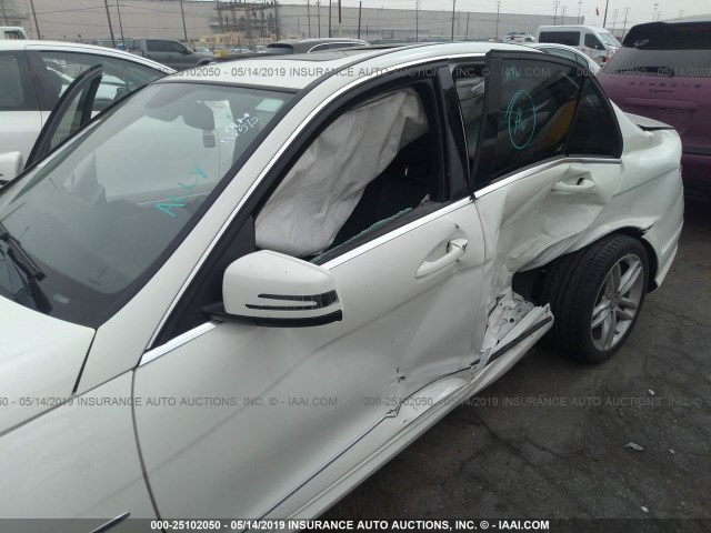 WDDGF4HB5CA614055 - 2012 MERCEDES-BENZ C 250 WHITE photo 6