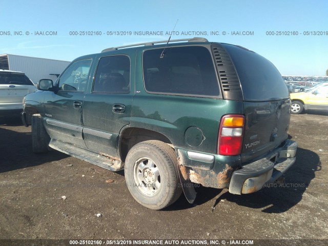 1GKEK13TX1J258912 - 2001 GMC YUKON GREEN photo 3