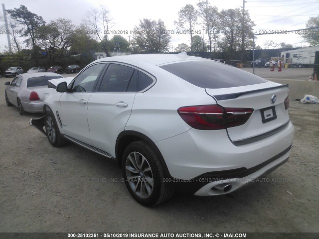 5UXKU2C57F0F95956 - 2015 BMW X6 XDRIVE35I WHITE photo 3