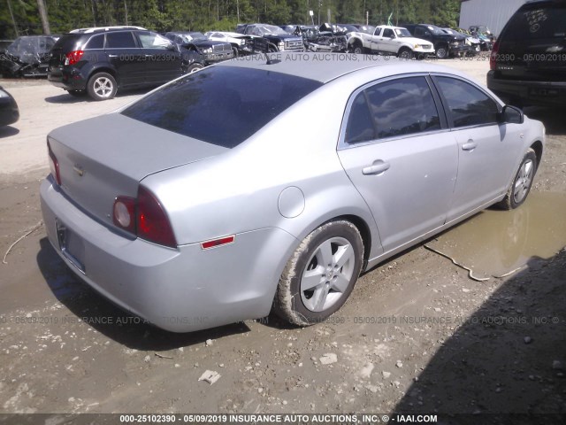 1G1ZG57B58F195733 - 2008 CHEVROLET MALIBU LS SILVER photo 4