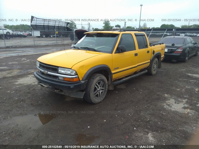 1GCDT13XX4K121071 - 2004 CHEVROLET S TRUCK S10 YELLOW photo 2