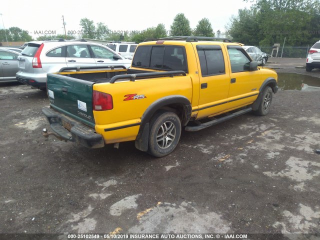 1GCDT13XX4K121071 - 2004 CHEVROLET S TRUCK S10 YELLOW photo 4