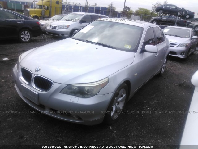 WBANE53546CK81350 - 2006 BMW 525 I SILVER photo 2