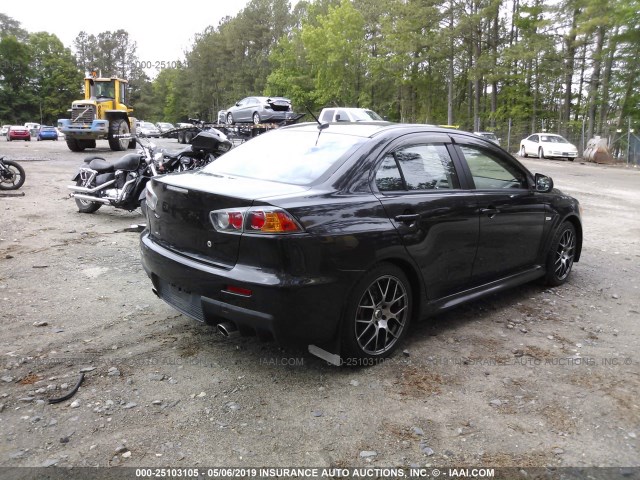 JA32W8FV6AU011442 - 2010 MITSUBISHI LANCER EVOLUTION GSR BLACK photo 4