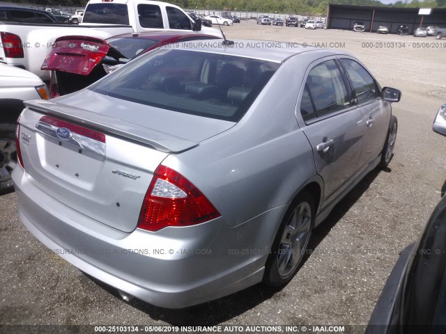 3FAHP0KC1AR341758 - 2010 FORD FUSION SPORT SILVER photo 4