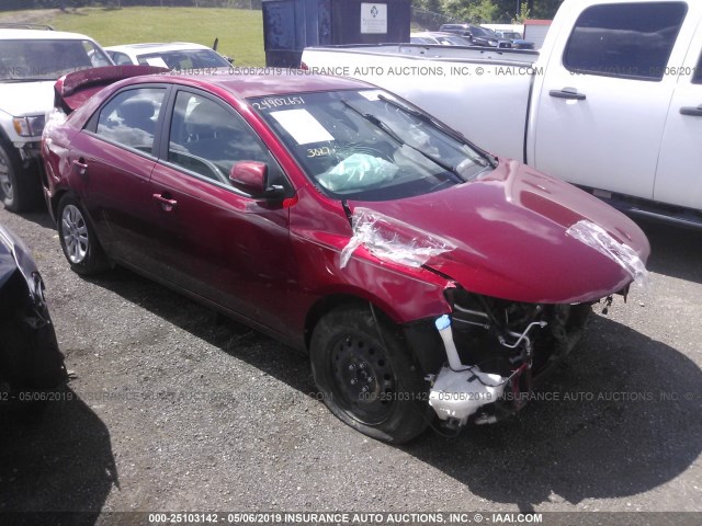 KNAFU4A25B5455614 - 2011 KIA FORTE EX RED photo 1