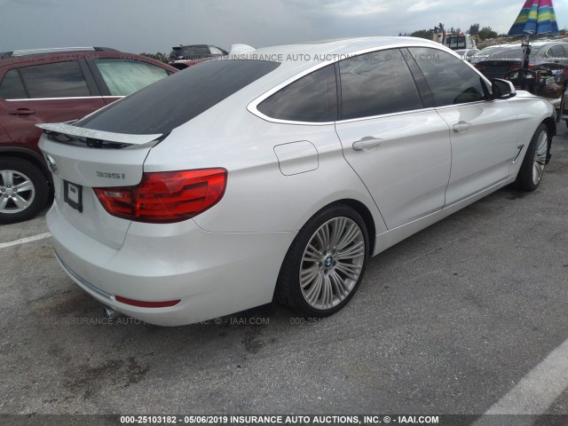 WBA3X9C58ED152786 - 2014 BMW 335 XIGT WHITE photo 4