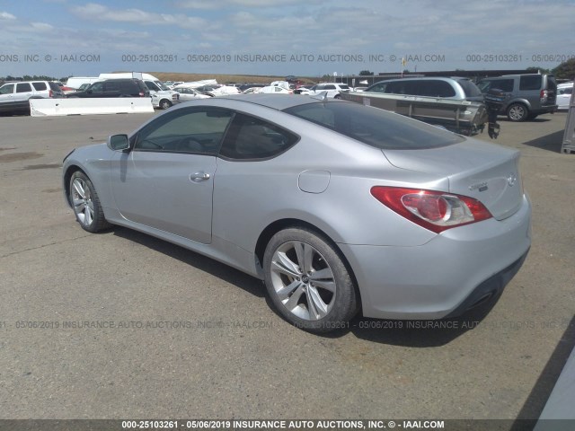 KMHHT6KD0AU035933 - 2010 HYUNDAI GENESIS COUPE 2.0T SILVER photo 3