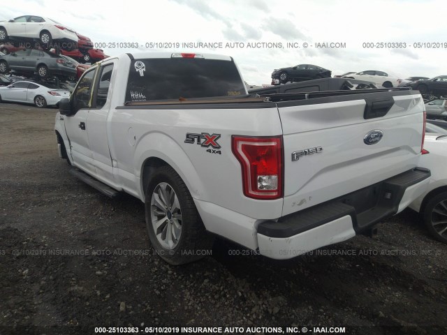 1FTEX1EPXHFA79828 - 2017 FORD F150 SUPER CAB WHITE photo 3