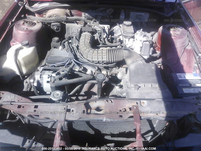 1G1JC1442P7146327 - 1993 CHEVROLET CAVALIER VL/RS MAROON photo 10