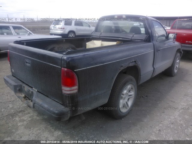 1B7FL36XX2S625200 - 2002 DODGE DAKOTA BLACK photo 4