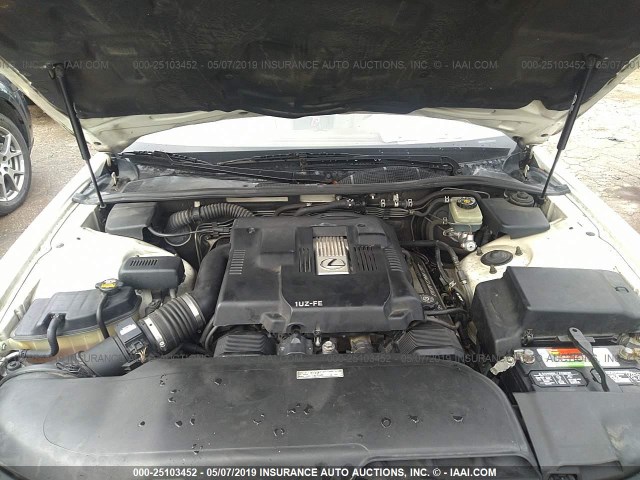 JT8BH22F4T0060378 - 1996 LEXUS LS 400 WHITE photo 10