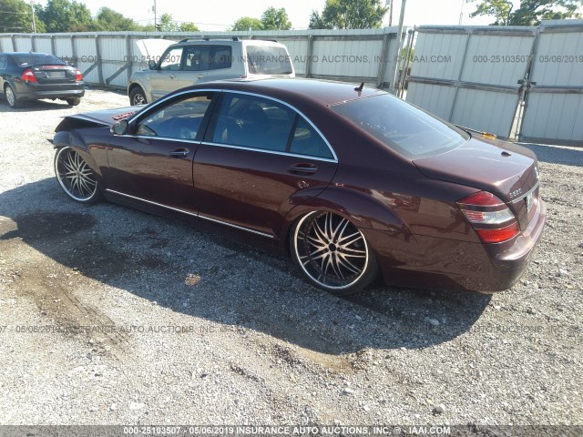 WDDNG71X07A075040 - 2007 MERCEDES-BENZ S 550 BURGUNDY photo 3