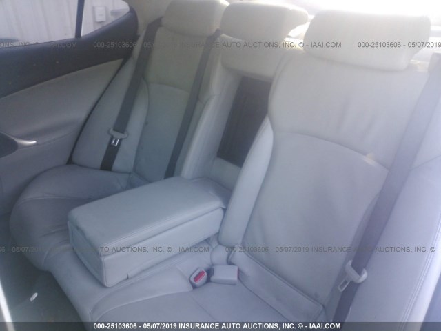 JTHBK262462003793 - 2006 LEXUS IS 250 SILVER photo 8