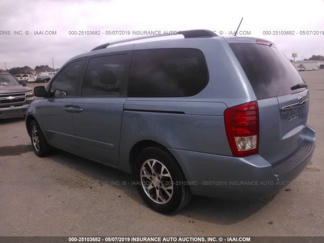 KNDMG4C78E6554467 - 2014 KIA SEDONA LX BLUE photo 3